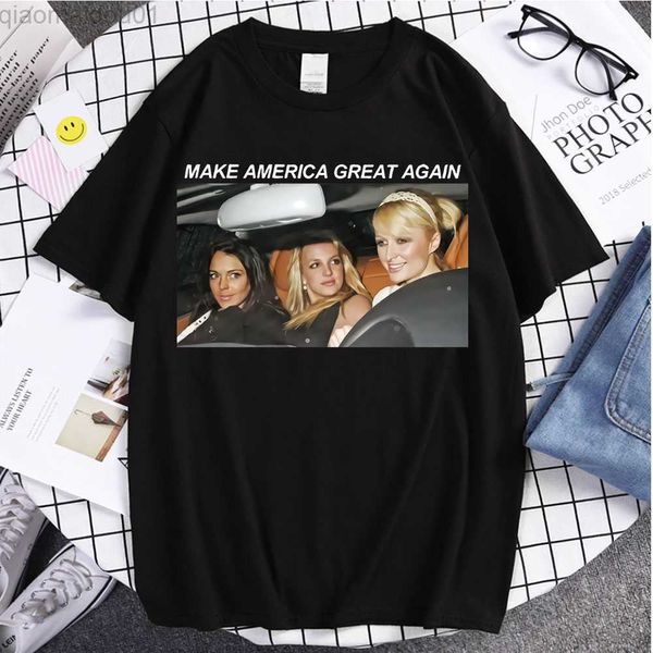 Erkek tişörtleri yeni stil tişört britney Amerika'yı tekrar harika yapmak tees moda tişört yaz gündelik üstleri unsiex komik gezi tişörtleri sokak kıyafeti l230707