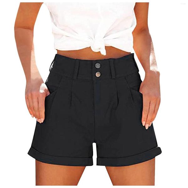 Calças femininas shorts jeans elásticos moda coreana cintura alta fino marrom mini verão vintage baixinhos sexy roupas femininas