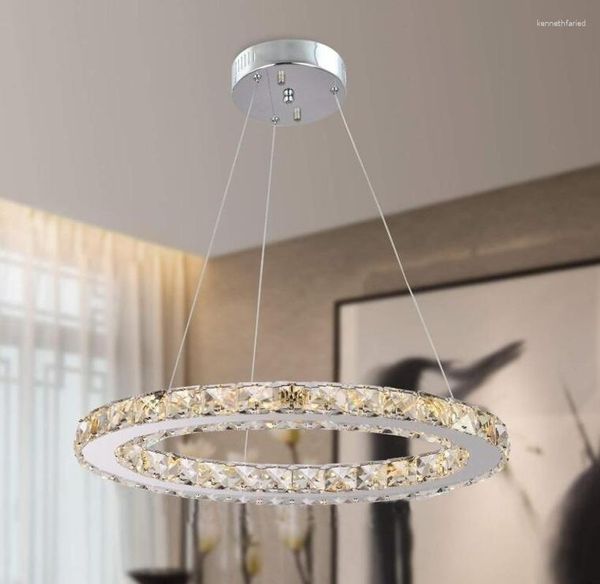 Lampade a sospensione Cristalli moderni Luci a led Apparecchi di illuminazione Lampada a sospensione per soggiorno Camera da letto Ristorante Portico da pranzo