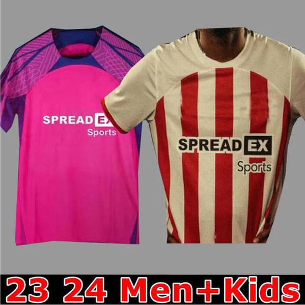 23 24 SUNDERLAND Camisas de futebol STEWART SIMMS ROBERTS AMAD 2023 CLARKE DAJAKU EMBLETON EVANS NIEN Camisa de futebol PRITCHARD Mens Jersey Kids Kit