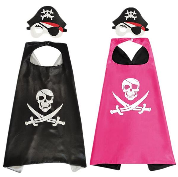 Halloween Kostüme Baby Umhang mit Mütze und Augen Patch Party Cosplay Pirate Cape Festival Kinder Kindermagie Magic Long Robe Party Requisite