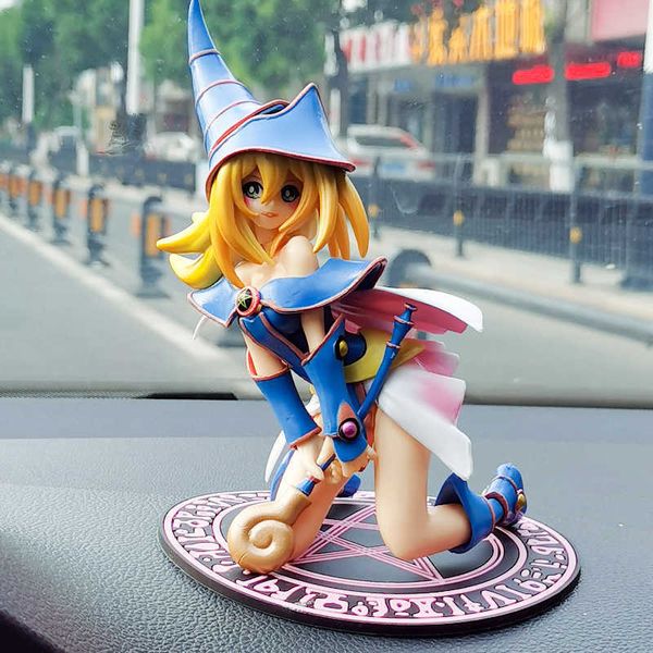 Action Figures giocattolo 21cm Black Dark Magician Girl Oem Anime Figure Set Yu Action Figure Collection Model Doll Toys