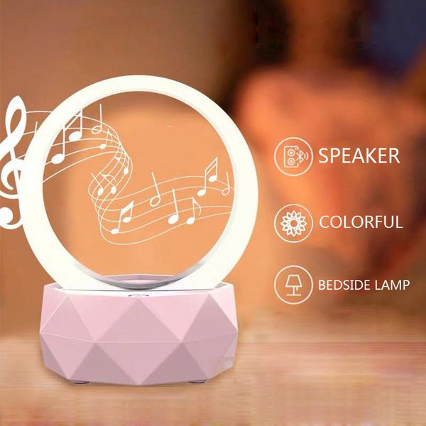 Alto-falante portátil Bluetooth com lâmpada noturna pequena e regulável, multicolorido, antiderrapante, fácil de instalar, barra de som sem fio, melhores presentes para mulheres, meninos adolescentes, meninas