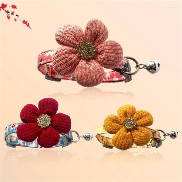 Hundehalsbänder Kawaii Katzenhalsband Verstellbare Halskette Blumen Haustier Halszubehör Welpenschal Fliege Geschenk