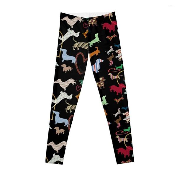 Active Pantaloni Bassotto Cane. Amore. Modello Leggings Sport Donna Palestra Yoga Abbigliamento Donna