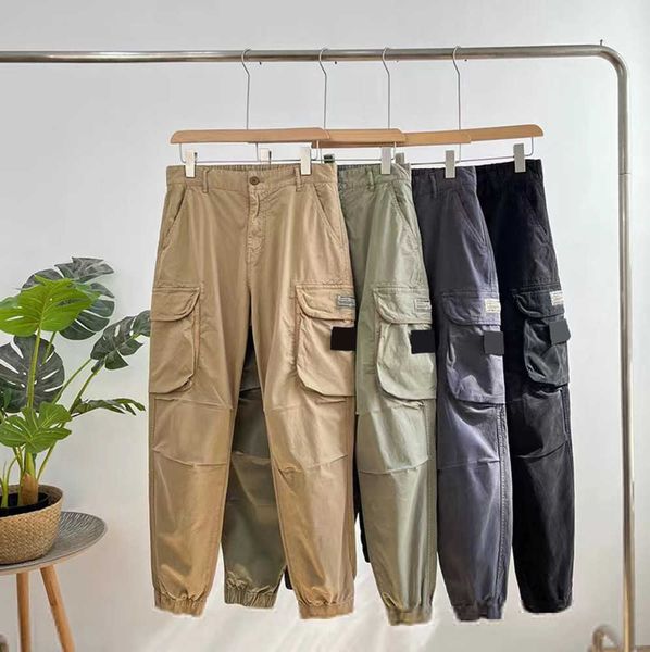 Mens Stone Badge Patches Island vintage Cargo Pants Designer big Pocket tuta pantaloni Track Pant Sweaterpants Leggings Long Tidal flow design 639ess