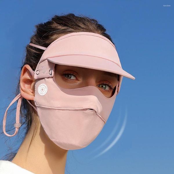 Schals Sonnenschutz-Gesichtsmaske mit abnehmbarer Hutkrempe, verstellbare Ohrschlaufe, kühlende Anti-UV-Abdeckung für Sommer-Outdoor-Sportarten