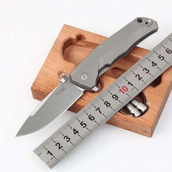 Hochwertiges High-End-Lionsteel-Messer, Titanlegierung M390, Ordner, scharfe Klinge, Kugelsystem, Outdoor-Tasche, Selbstverteidigung, Klappmesser, Holzkiste, Verpackung mit T6/T8-Werkzeug 310