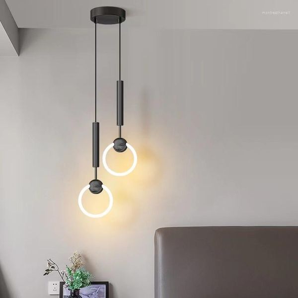 Luminárias pendentes, iluminação led para quarto, cabeceira, banheiro, entrada, luzes suspensas, decoração de teto, lâmpada, lustre nórdico moderno