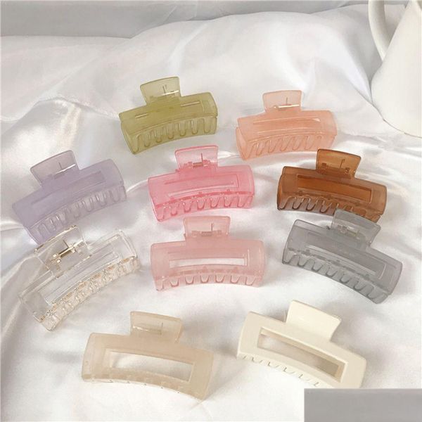 Fermagli per capelli Barrettes Artigli solidi coreani Eleganti forcine in acrilico trasparente Barrette Copricapo per le donne Accessori per ragazze Regali Drop De Dhylq