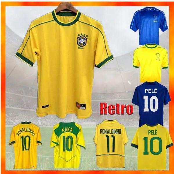 1988 Retro Brasile maglie da calcio Felpa 1994 1998 2000 2002 2004 2006 ROMARIO RONALDINHO RIVALDO KAKA maglia da calcio chandal futbol Abbigliamento sportivo Alta qualità