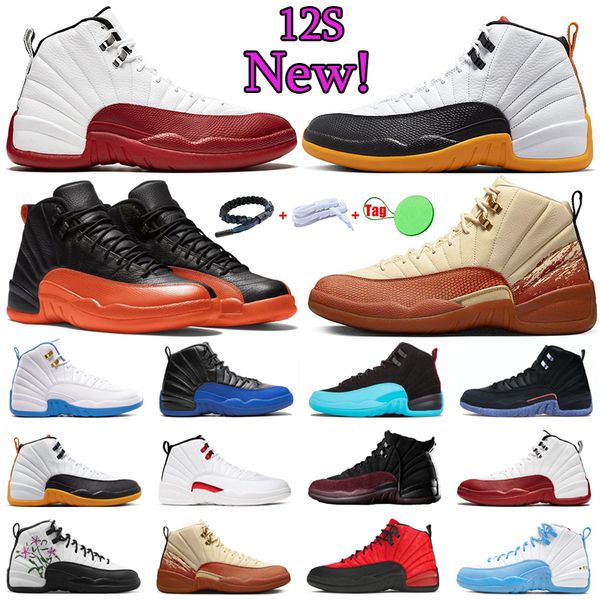 Nike air jordan 12 OG 12 Basketballschuhe 12s J12 Herren Sport Emoji Fiba Grippe Gymnasium Rot Indigo Michigan Reverse Taxi Stealth Der Master Twakers Trainer