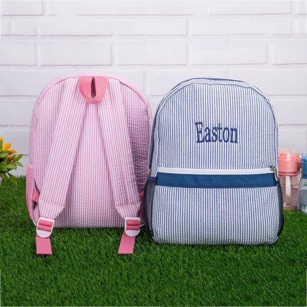 Sacos de noite Mochila listrada listrada para crianças Bonito Monogrammed Toddler School Kids Pré-escolar Saco de livros Fralda de bebê de grande capacidade 230707