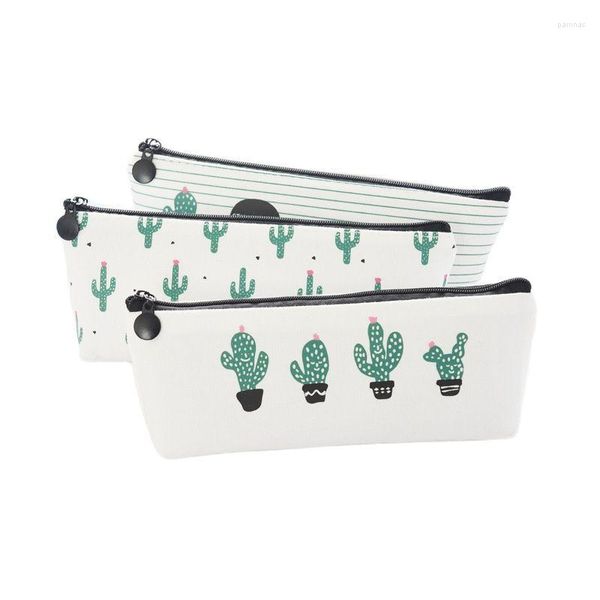 Fashion Cactus Canvas Pencil Case Pen Pouch Office School Supply Cancelleria Pencilcase Donna Cosmetici Storage Bag Regalo per feste