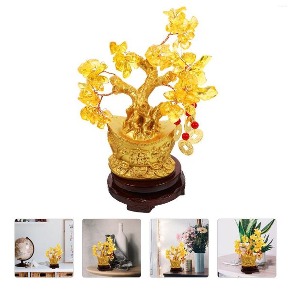 Fiori decorativi Citrino Macrocarpa Bonsai Albero Ornamento cinese Decorazione in stile classico