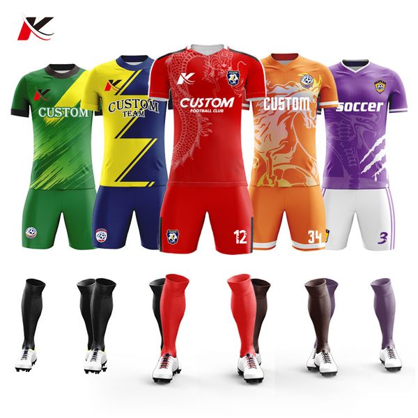 Outros Artigos Esportivos Conjuntos de Camisas de Futebol de Sublimação Personalizada Respiráveis Uniformes de Equipes de Clubes Conjunto de Futebol Uniformes de Treinamento Masculino 230706