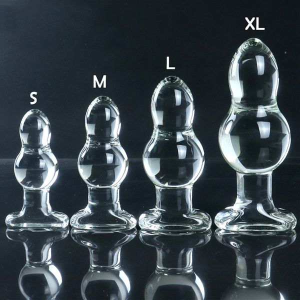 DildosDongs 4570mm Super Big Kürbis Glas Anal Plug Prostata Massage Ball Riesige Hintern Dilatador Sex Spielzeug Für Paare 230706