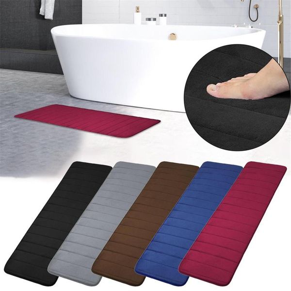 Teppiche, Badezimmer-Badematte, rutschfest, für Waschbecken, Badewanne, seitlicher Bodenteppich, Duschraum, Fußmatte, Memory-Schaumstoff-Pad, Badewanne, Schwarz