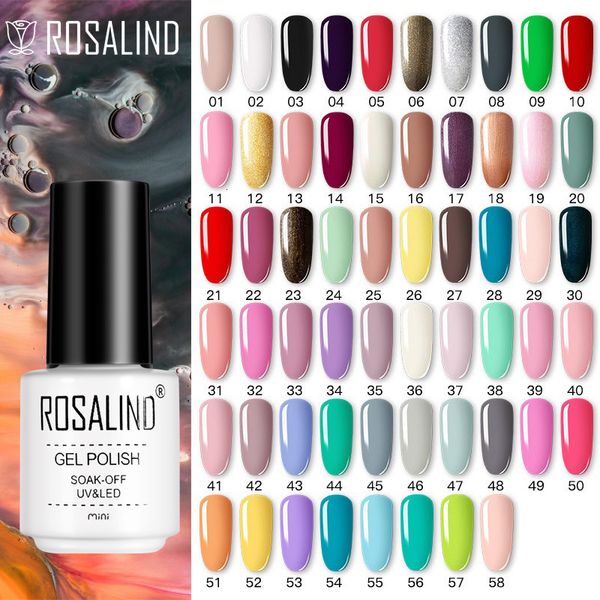 Smalto per unghie ROSALIND Nail Gel Polish Neon Hybrid Varnish Semi Permanent Nail Art Design Soak Off Top Base Coat Esmalte UV Gel Nail Polish 230706