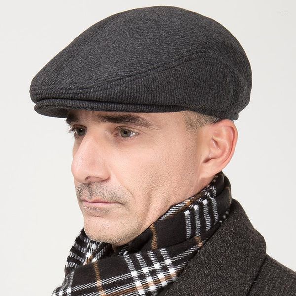 Berretti da baseball Giovane uomo Cappello caldo invernale Moda maschile Visiere in lana Berretto per capelli in visone Protezione per le orecchie da baseball B-7380