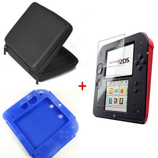 Outros acessórios Estojo de silicone Protect Clear Touch Film Screen Guard Black EVA Protector Hard Travel Carry Case Bolsa para nintend 2DS 3 em 1 230706