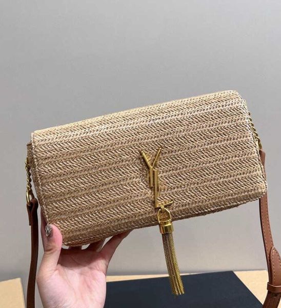 Borsa di alta qualità Y sacchetto di paglia Designer di sacchetti a cross-body Nuova borsetta per borse trapunta geometrica elegante busta da borsa da gallina per la cena piccola borsa quadrata 56