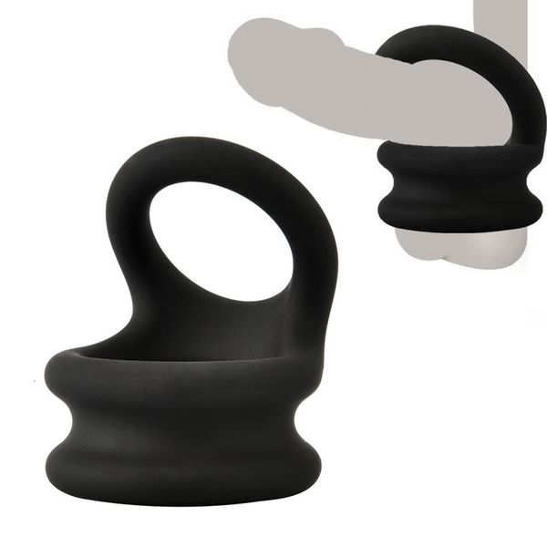 Giocattoli per adulti Piccolo Medio Grande Silicone Doppio Cock Ring Lock Ritardo Eiaculazione Maschile Penis Ball Barella Bondage Sex Toy Men 230706