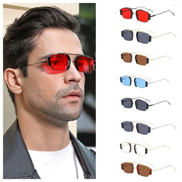 Occhiali da sole Vintage Fashion Small Frame Steampunk Sunglasse Polygons Occhiali in metallo per uomo Donna Personalità Y2K Eyewear Outdoor Luxury