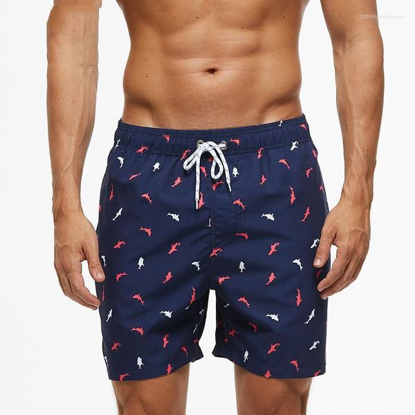 Shorts masculino estampado verão casual praia praia floral solto natação à beira-mar