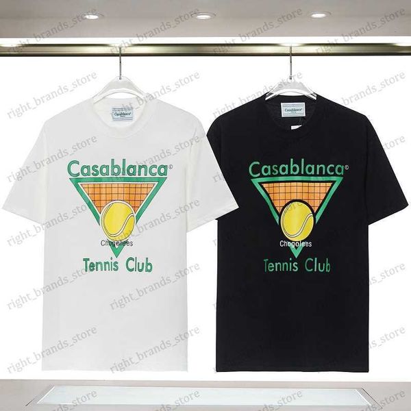 T-shirt da uomo Estate T-shirt CASABLANCA Tennis Club Court Lettera Square Stampa manica corta 3XL Maglietta allentata in cotone per uomo Donna T230707