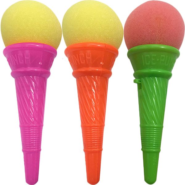 Balloon 3/6pcs Mini Ice Cream Cone Shooters Sponge Shooting Catapulta all'aperto Giocattoli per bambini Regali Colore casuale 230706