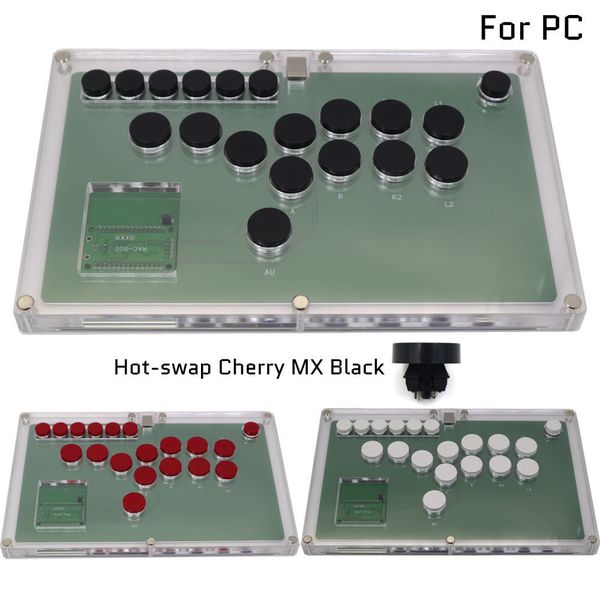 Controladores de jogo Joysticks B1-PC-Diy Ultra-F-Fim de All Buttons Hitbox Style Arcade Joystick Fight Stick Game Controller para PC USB -Swap Cherry MX 230706