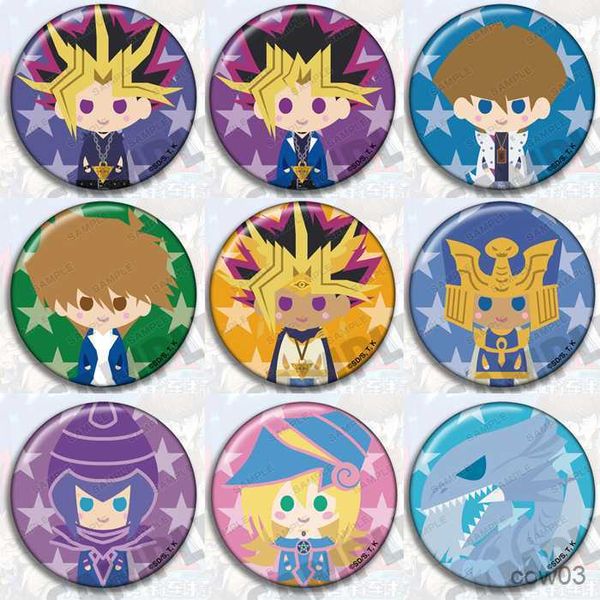 Figuras de brinquedo de ação Anime Yugioh Figura de metal 58 mm Distintivo redondo Broche Pin Presentes Crianças Coleção Brinquedo R230707