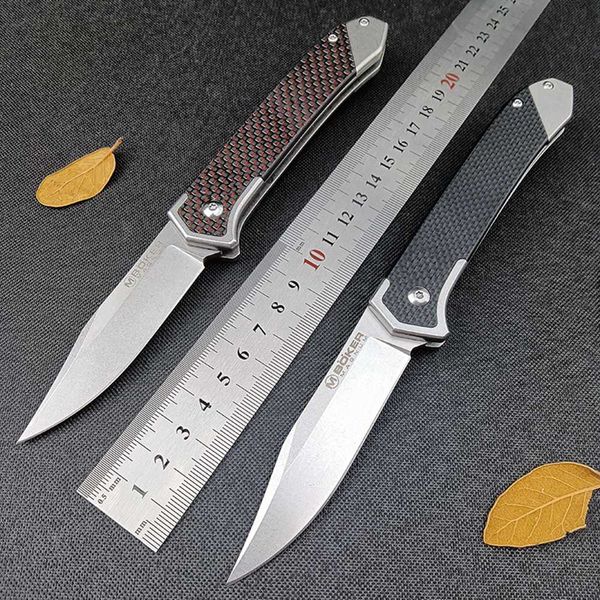 Böker 440 Outdoor Klappmesser Carbon Faser G10 Griff Militärische Taktische Klapp Klinge Messer Jagd Selbstverteidigung Wilden Überleben EDC Werkzeug 313