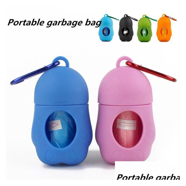 Altre forniture per cani Sacchetti di plastica Dispenser portatile per animali domestici Custodia per immondizia inclusa Pick Up Waste Poop For Usa e getta T2I5336 Drop Delivery Dhodi