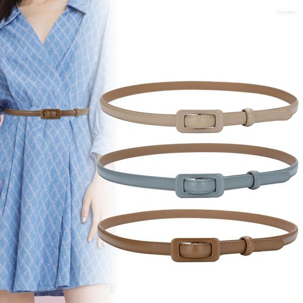 Cinture Ms Luxury Leather Jeans Dress Belt Layer Cow Buckle Perforated Free Women