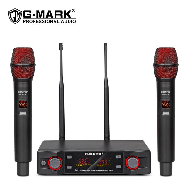 Microfono wireless G-MARK EW100 Professionale UHF Karaoke Microfono palmare Frequenza regolabile 50M Per party Show Stage Wedding