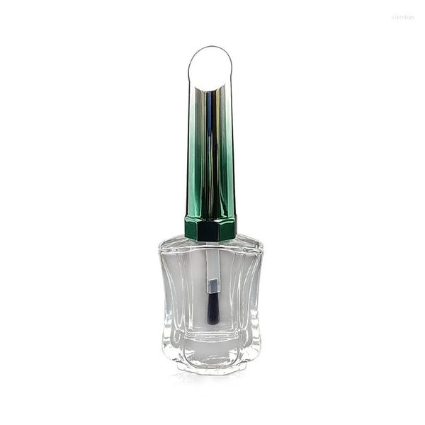 Garrafas de armazenamento 12ml vazias transparentes garrafa de esmalte para unhas pincel portátil arte recipiente vidro óleo