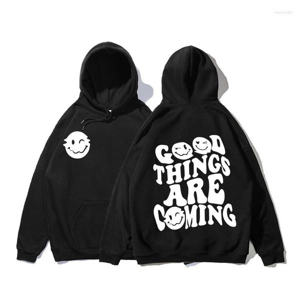 Herren Hoodies Good Things Are Coming Hoodie Herren Damen Sweatshirt mit Rundhalsausschnitt