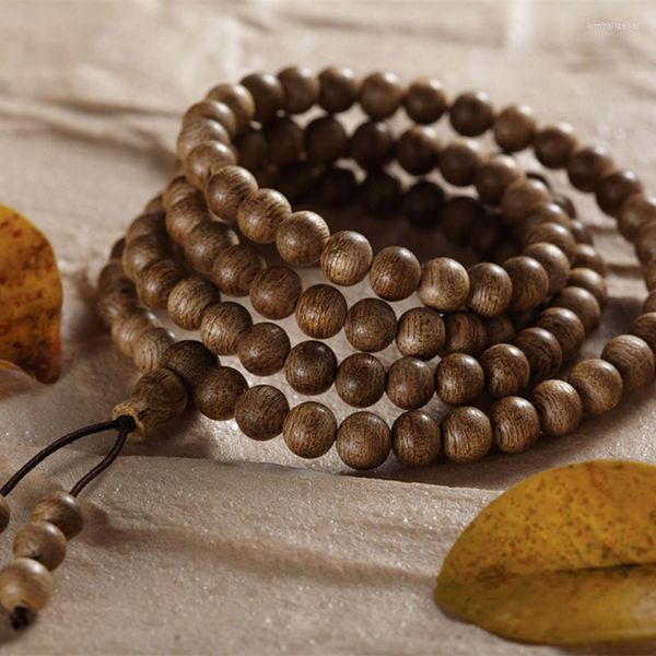 Strang Kalimantan Agarwood Buddhistische Perlen Armband Handschnur 108 Rosenkranz Männer Frauen Halskette Chinesischen Stil Sandelholz