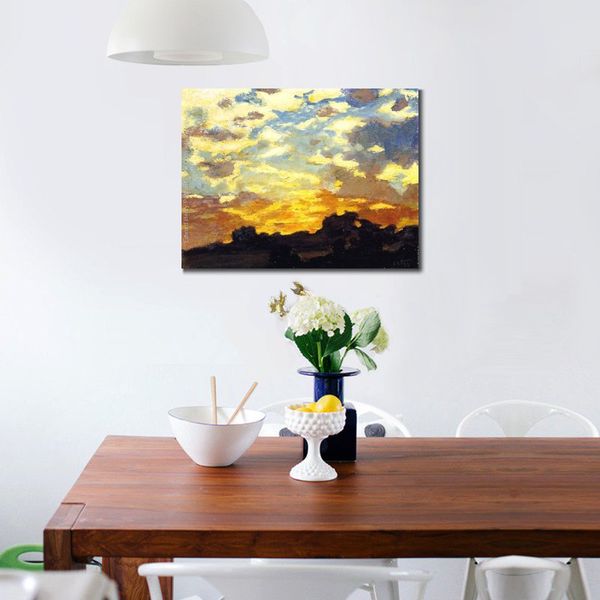 Canvas Art Golden Sunset Edward Henry Potthast Dipinto a mano Impressionista Paesaggi Opere d'arte Alta qualità