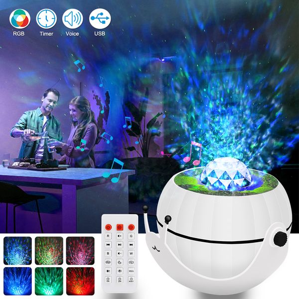 Projetores inteligentes Projetor Galaxy Star Sky inteligente para quarto com controle remoto Bluetooth Speaker Gaming Room Decoração Aniversário Night Light 230706