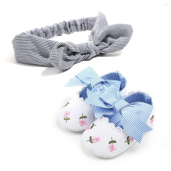 Scarpe da ginnastica antiscivolo Toddler Kids Baby Bowknot Fascia per ragazze Suola morbida Culla in cotone Abiti 0-18M