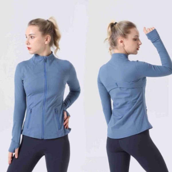 Fitness Frauen Sport Jacke Top Stehkragen Halb Zipper Langarm Eng Yoga Shirt Gym Daumen Athtic Mantel Gym Kleidung großhandel 2023Neu