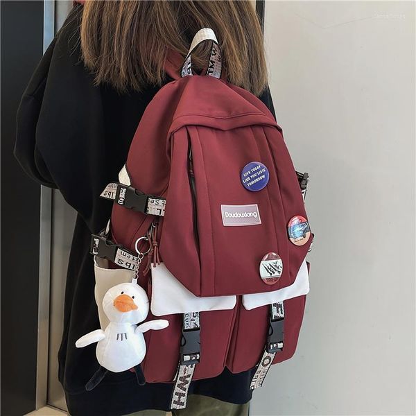 Schultaschen Rucksack weiblich große Kapazität College-Studenten Junior High INS Modemarke Trend