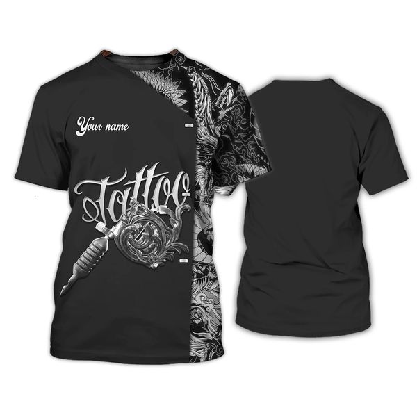 Herren T-Shirts Tattoo Künstler T-Shirt für Männer Mode Viking Harajuku Print T-Shirts Casual O-Ausschnitt Kurzarm Übergroße Tops Hip Hop Retro Kleidung 230707