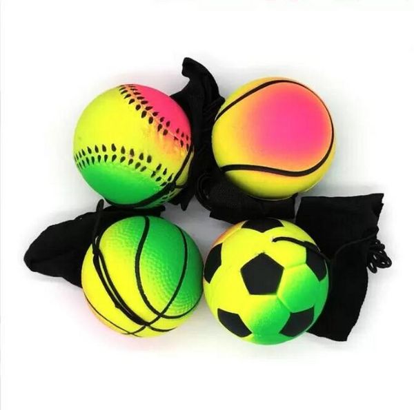 Balls Sponge Rubber Ball 288pcs Baseball Lancio rimbalzante Bambini Divertente Reazione elastica Allenamento Fascia da polso Gioco con la palla Giocattolo Kid Girls G0707