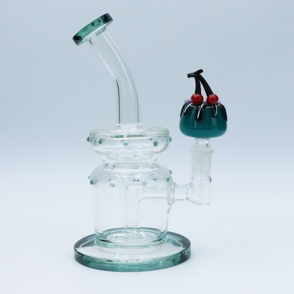 9 Zoll Turbine Disc Aqua Glas Bong Wasserpfeife Rauchpfeife Shisha Dab Rig mit Schüssel