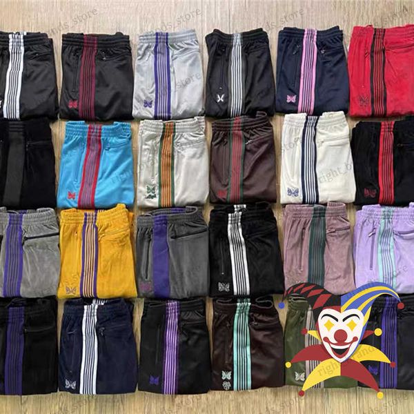 Pantaloni da uomo 2022ss Pantaloni con aghi Uomo Donna 1 1 Pantaloni con aghi ricamati a farfalla di alta qualità Pantaloni a righe AWGE T230707