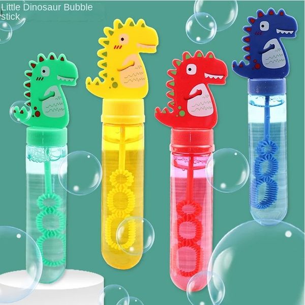 Giochi di novità 9 Pz / lotto Cartoon Dinosaur Bubble Bacchetta Bolle per bambini Bacchetta Giocattoli interattivi all'aperto Macchina automatica per bolle Bubble Toys 230706